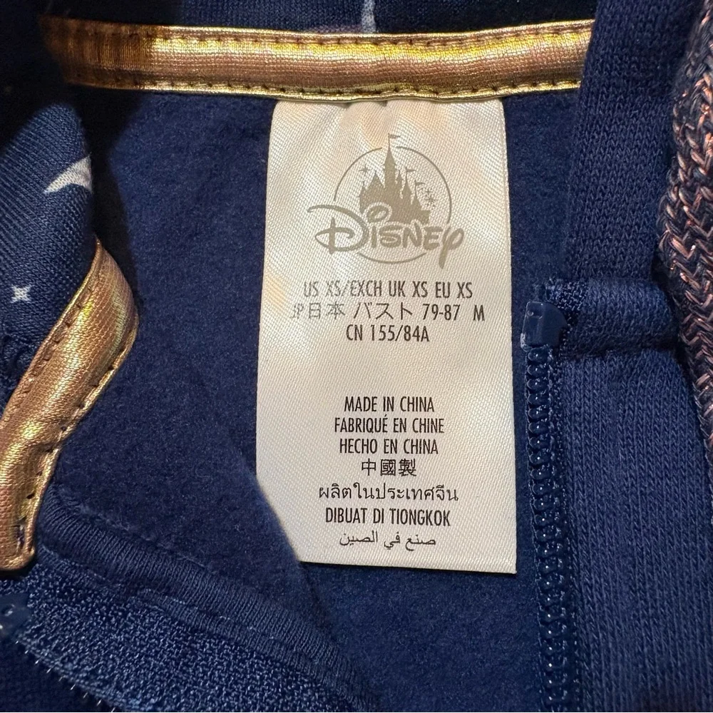 Disney World 50th Anniversary Zip Up Hoodie Fireworks Castle Navy XS - Picture 2 of 8